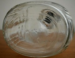 Antique Glass Wine Jug Grape Embossed One Gallon Art Deco Ball Glass Maker w Cap