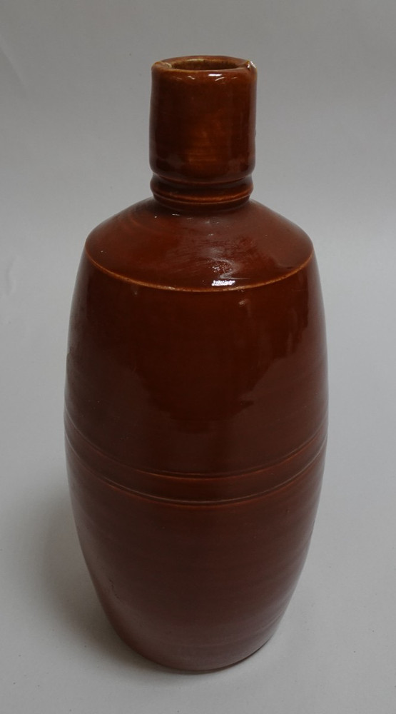 Brown Clay Portuguese Lancers Wine Bottle Portugal Vintage Vin Rose MCM Red