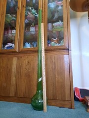 Very Old Huge GREEN MAZZONI WINE BOTTLE ITALIAN GLASS 44 INCHES TALL EUC