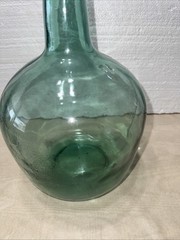 Large Aque Glass Ayelense Demijohn Wine Bottle 12” Vintage(J2)