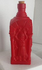 Rare Vintner Bottles / Wine Making Scenes in High Relief 8 3/4&Prime; Flashed Glass