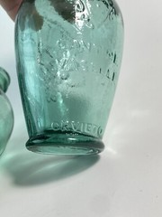 Vtg Cantine Vaselli Orvieto Clear Blue Green Wine Bottle 6&Prime; tall Orvieto