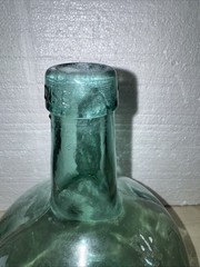 Large Aque Glass Ayelense Demijohn Wine Bottle 12” Vintage(J2)