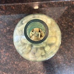 Vtg Aqua Glass Demijohn Large Oval Bottle Jug 14”with Corks Air Bubbles Rare🩵