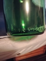 Vintage Green Glass 1.5 Liter bottle In Mint Condition A3