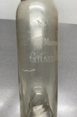 Antique Vintage French Glass Wine Bottle Etched J. Mottet & Co