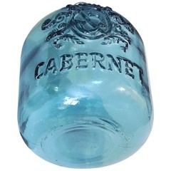 Vidrios San Miguel 17” Glass CABERNET Bottle Wine Jug Vase Aqua BLUE Recycled