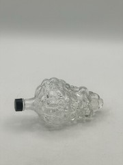 Vintage Art Glass Pressed Wine Flask Grape Cluster Screw Top Lid Turkey