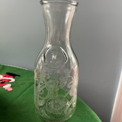 Vintage 1989 Floral Etched Norman Kosarin Carafe Paul Masson Vineyards Petunias