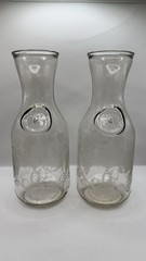 Vintage Paul Masson Vineyards Wine Carafes Set of 2 Clear Glass 1989
