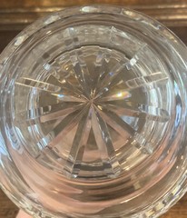 Estate Clear Leaded Cut Crystal Diamond Pattern Decanter & Stopper Beautiful!