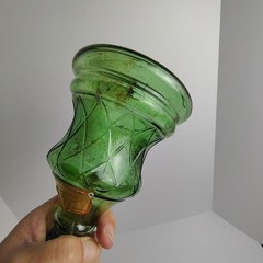 Chianti Italian Wine Bottle Green 7 Inches Tall 1 Pint Vintage Glass