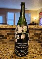 Vintage 1979 Perrier-Jouet Fleur De Champagne 1.5lt Wine Bottle Empty Painted