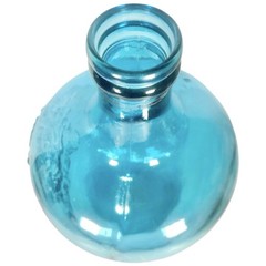 Vidrios San Miguel 17” Glass CABERNET Bottle Wine Jug Vase Aqua BLUE Recycled