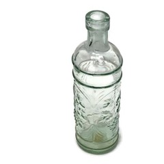 Decorative Clear Fruit Design Textured Glass Bottle 16 Oz A15