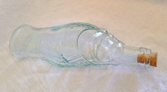 Vtg Empty Italian Fish Shaped Wine Bottle 10” Grn Pescevino Glass Beach Nautical