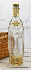 Vintage LONDON WINERY Canada Clear Decorative Bottle w/Handle & Serve Basket