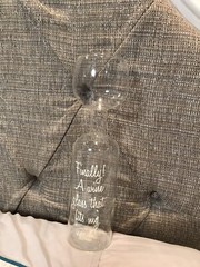 wine bottle with glass made on top , Says A Wine Glass That Fits My Needs. Fun