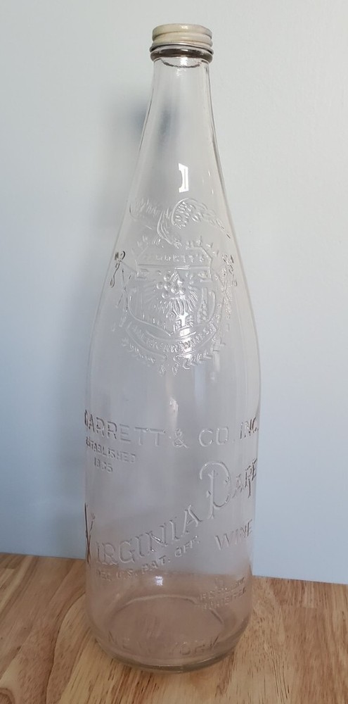 Garrett & Co. Inc Virginia Dare Large Tall 1/2 Gallon Wine Bottle With Cap