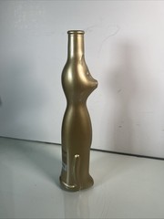 Rheinhessen Riesling Gold Happy Cat Figural Glass Wine Bottle EMPTY