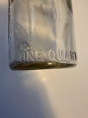 Vintage Reuler-Lewin Grape Pattern One Quart Glass Wine Bottle