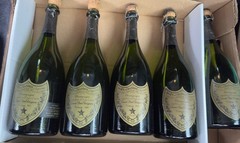 Dom Perignon Empty Bottles Vintage Set 1973 1976 1978 1980 OG Corks Rare MCM
