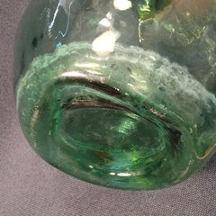 Vintage Large Italian Glass Green Demijohn Carboy Bottle 19½ » 14&Prime; Wine Viresa 25