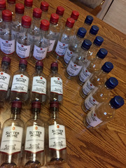 48 Sutter Home Wine 187 ML Empty Plastic Bottles & Lids- Great for Crafts