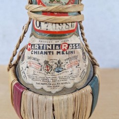 1934 Martini & Rossi (EMPTY) WINE Bottle 1/2 PINT Wicker Wrapped