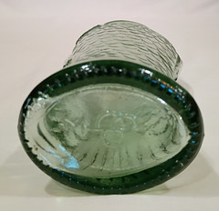 CCP Clear Green Glass Fish Shaped Italian Wine Bottle 10 1/4&Prime; Decanter w/cork