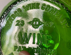 Vintage MARGO WINE COMPANY Philadelphia PA GREEN Half Gallon Bottle DURAGLASS