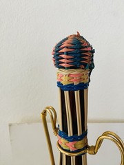 MCM Viresa Plastic Scoubidou Woven Wicker Demijohn Wine Bottle with Handle