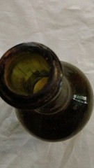 Vintage Green Wine Bottle Collectible Dark Glass Decorative Display Piece