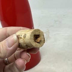 RED COLOR CAT WINE BOTTLE – GERMAN RIESLING 13&Prime; TALL WITH ORIGINAL CORK – EMPTY