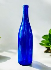 Cobalt Blue Glass Wine Bottle Decorative Empty 750 ml Craft Home Brew 12&Prime; Clean!