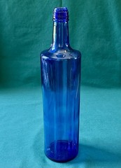 Cobalt Blue Glass Wine Bottle Ribbed Skyy 1 L Craft Home Brew 12&Prime; Clean!
