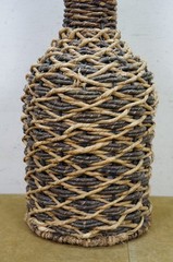 Large Vintage Wicker Wrap for Glass Demijohn Wine Bottle Carboy Jug 9&Prime; x 24&Prime;