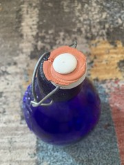 Vintage Casadis Milano Cobalt Blue Glass Wine Bottle Jug Jus De Fruits No Chips