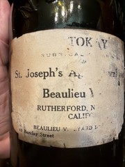 Rare 1920s Beaulieu Vineyard Empty Bottle TOKAY Altar Wine Rutherford Napa Valle