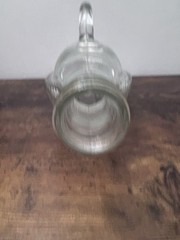 London Winery Horizontal Glass Wine Bottle & Screw Cap Handle Empty VTG