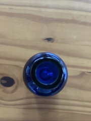 12.5” cobalt blue long neck wine bottle
