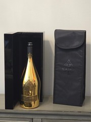 EMPTY ACE OF SPADES GOLD (ARMAND DE BRIGNAC) 1.5 L MAGNUM BOTTLE W/ CASE + COVER
