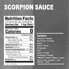 Brand Sauce, Fiery & Intense Hot Sauce, Glass 2 Fl Oz (Pack of 1) Scorpion