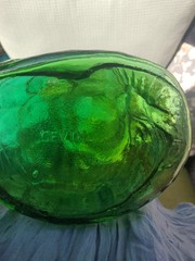 Vintage Italian SNAIL BOTTLE 3 liter Green Glass Wine 32” Tall Chanti Imports