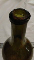 Vintage Green Wine Bottle Collectible Dark Glass Decorative Display Piece