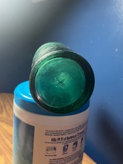 Vtg. Emerald Green Peppersauce Bottle Embossed JPS Ht: 9&Prime; Cir: 2 1/2&Prime;