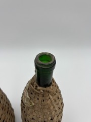 2 Vintage Wicker Case Wine Bottles 1966 – Quinta Lisbon Wine – Portugal (empty)