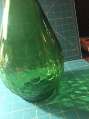 Vintage Embossed Grapes Green Glass Half Gallon Wine Bottle ~ EMPTY