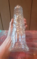 Lovely Pressed Glass Decanter Wine Bottle Pillar / Column style