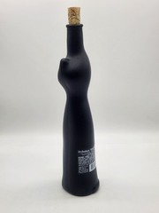 Black Cat Figural German Wine Bottle Satin Glass Mid-century Modern Style 13&Prime;